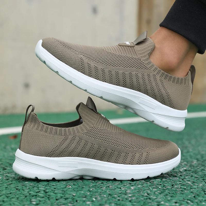 Mens Walking Shoes Breathable Mesh Summer Men Shoes Slip On Fashion Tennis Sneakers Comfort Gym Workout Trainers Running Shoes