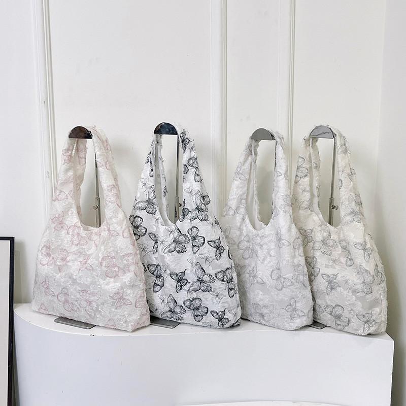 Stylish Sweet Large Capacity Shoulder Bag For Women Soft Fabric Floral Design