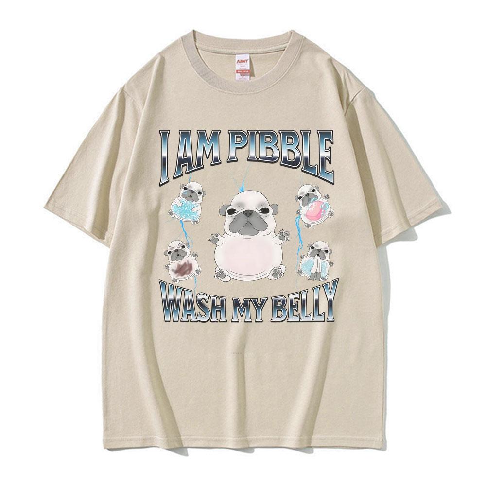 Funny Pibble Dog Meme T Shirt Silly Cute French Bulldog Graphic Tshirts Men Women Fashion Summer Oversized Short Sleeve Tshirt