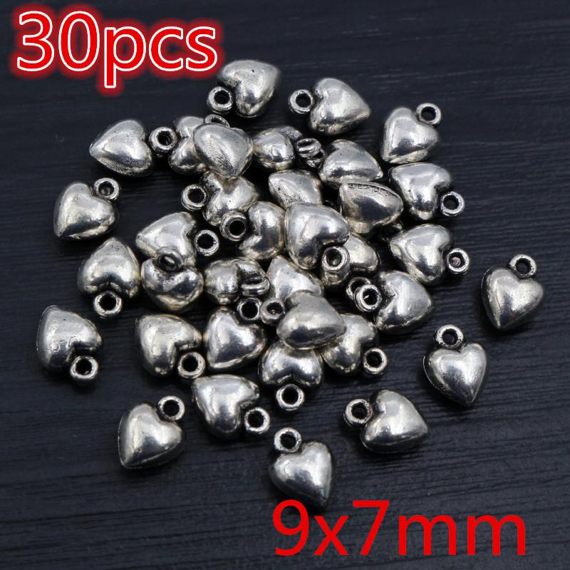 New Fashion Antique Silver Plated Bronze Heart Chrams Metal Alloy Pendant Charms for DIY Neckalce Jewelry Making Findings