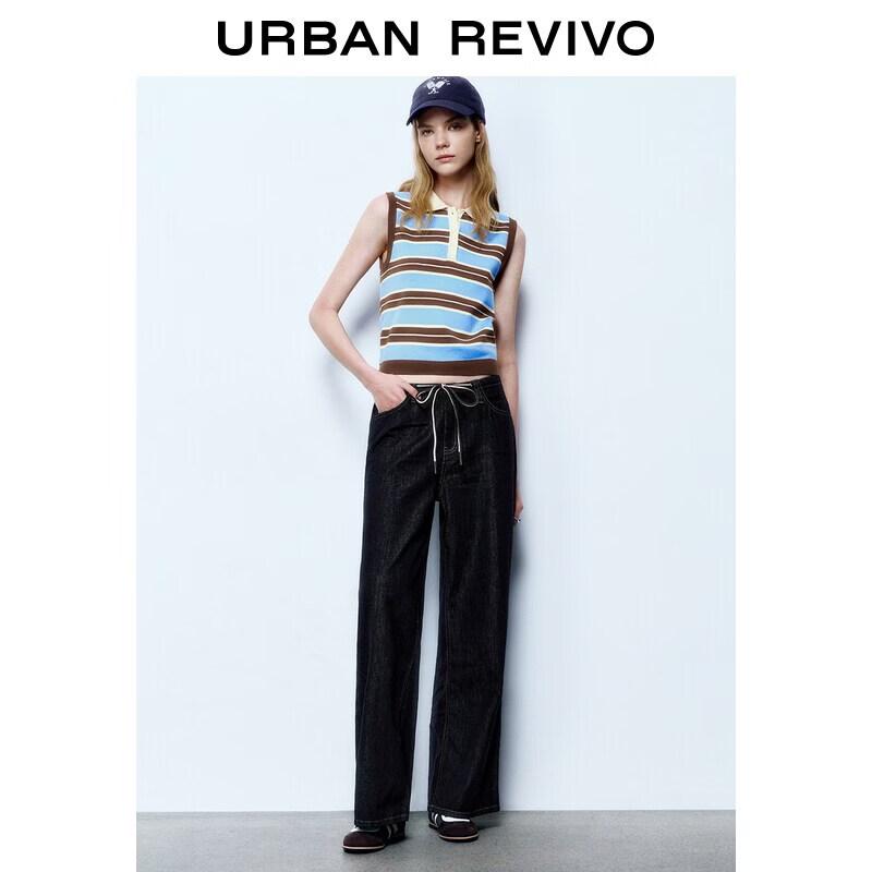 Women s Striped Polo Knit Top M