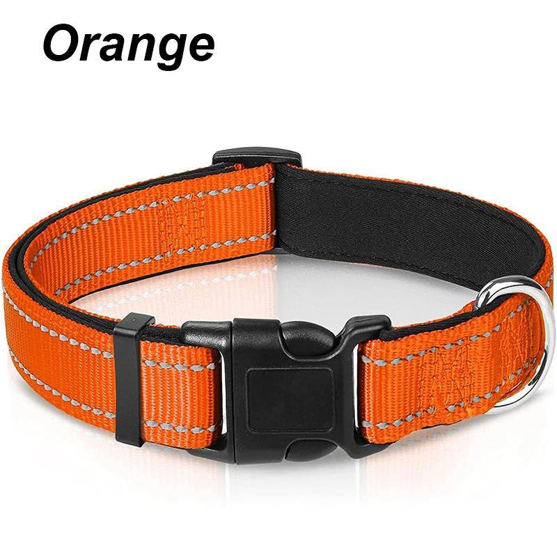 Reflective Dog Collar Sturdy Adjustable Pets Collar For Medium Large Dogs Soft Neoprene Padded Nylon for Medium Large Dogs