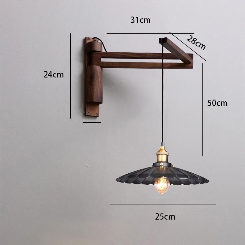 

Настенный светильник, японский, прикроватный светильник из цельного дерева, скандинавский, ретро, складной, качающийся, светильник для прохода в ресторане, домашний светильник из железа белый