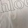 Chloe Made in Italy Logo Print Stretch Short Sleeve T Shirt White Women’s Size 40 M L(USED)