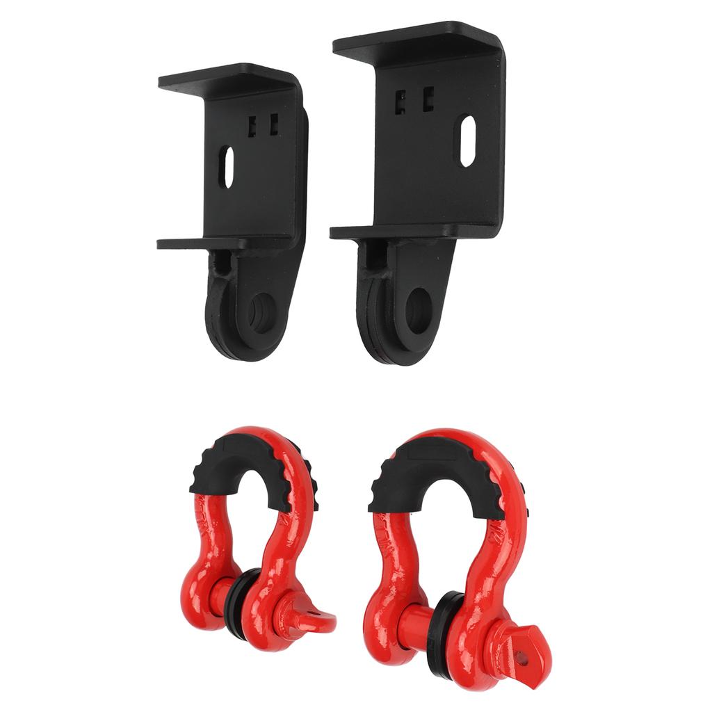 1 Paar Abschlepphakenhalterung vorne mit 34-Zoll-Schäkeln Schwerstahl Winden-Abschlepp-Montageplatte