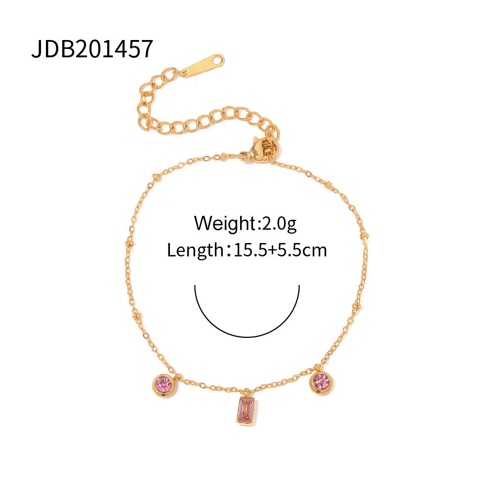 New Arrival Trendy Elegant Minimalist Stainless Steel Gold Plated Chain & Link Bow Knot Unisex Bracelet