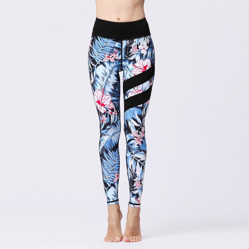 New yoga pants women's tight high waist hip lift quick-drying leggings sports fitness yoga suit printing