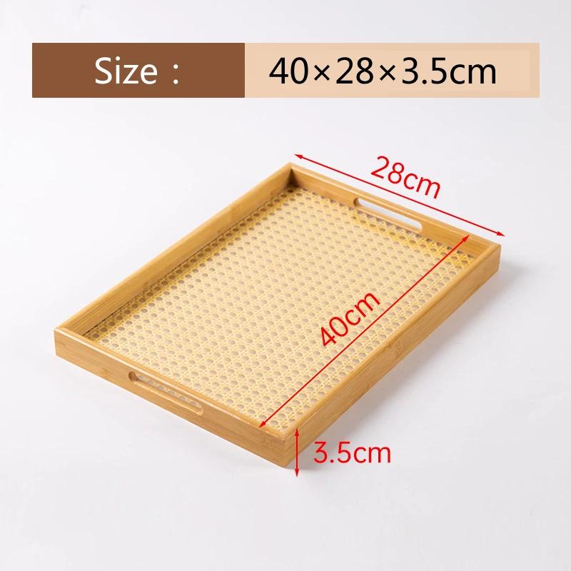HeMu-Transparent Acrylic Bamboo Cotton Tray, Portable Rectangular Tea Set, Tea Plate, Restaurant, Hotel Household