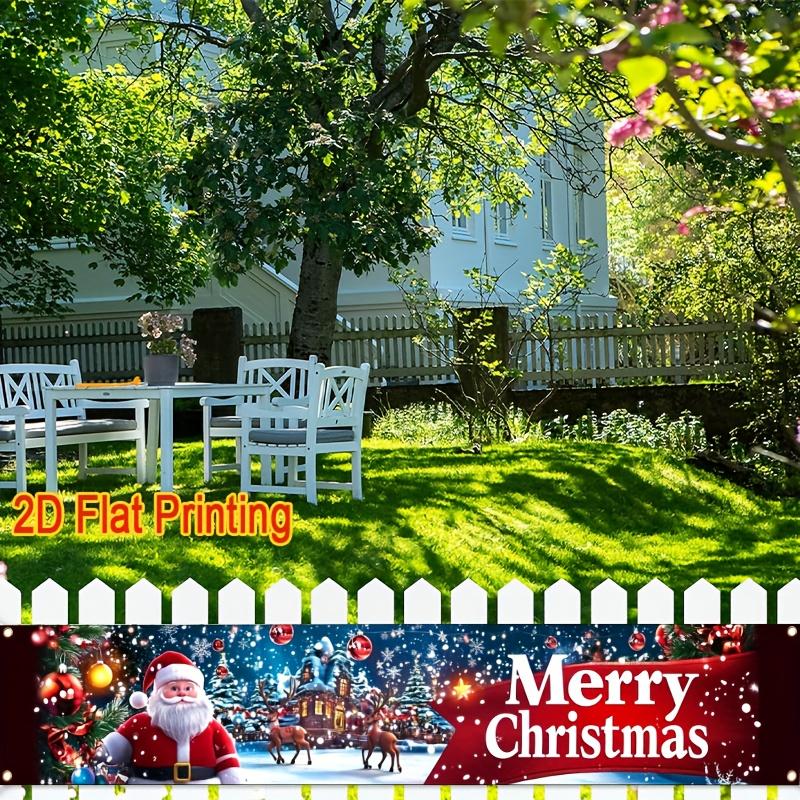 Merry Christmas Fence Banner, Holiday Welcome Sign, outdoor lawn porch yard sign