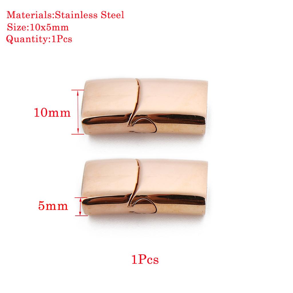 Jewelry Findings Leather Bracelet Clasp DIY Magnet Hook Rhodium Magnetic Clasp Flat Hole 15*3mm