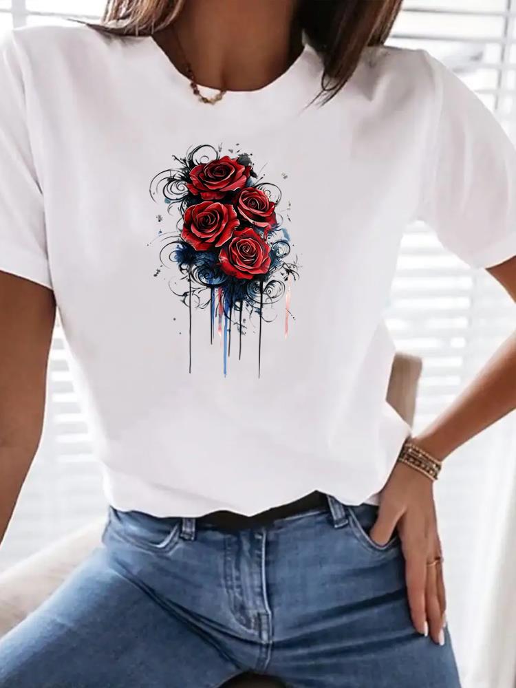 (Asian Size) trend butterfly Clothing T Shirt Woman Women Fashion Tee Top Print Female Short Sleeve Graphic T-shirts