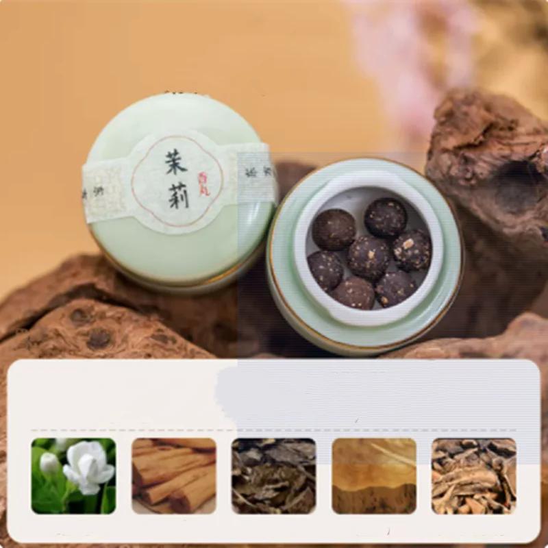 

7 Ceramic Cans of Ancient Incense Pills DIY Home Fire Insulation Air Aromatherapy Car Incense Hollow Hanging Incense Particles By Molly