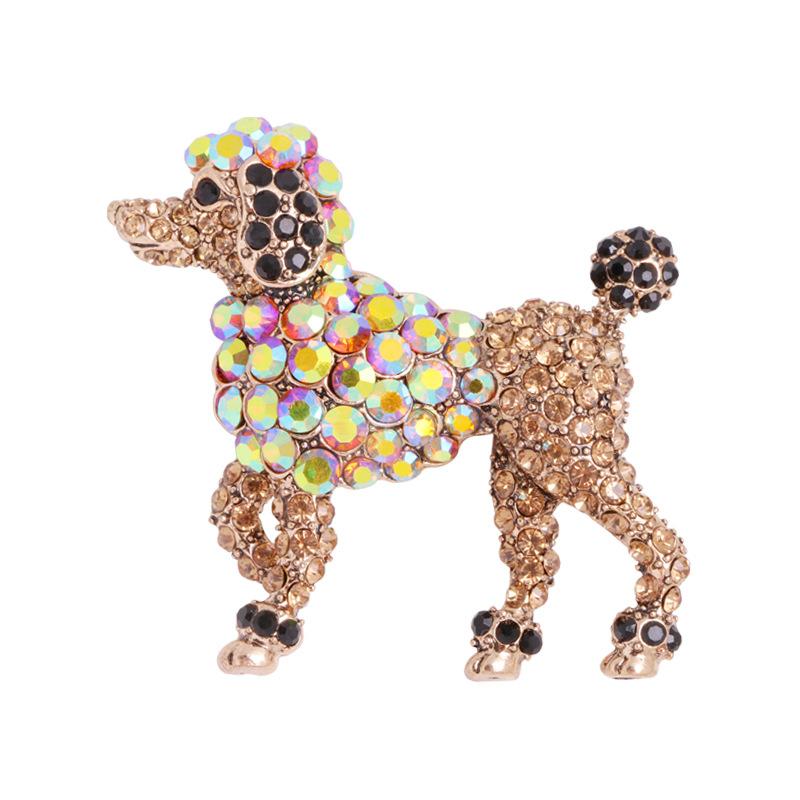 Pin Rhinestone Diamond Flamingo Brooch Bee Giraffe Lobster Small Fish Puppy Spider Deer Head Pendant Corsage