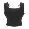 Chaleco Verde Victoriano Vintage Femenino Cierre Lateral y Cordones Delanteros Tank Corsé Punk Gótico Ropa Sexy Corselet Feminino