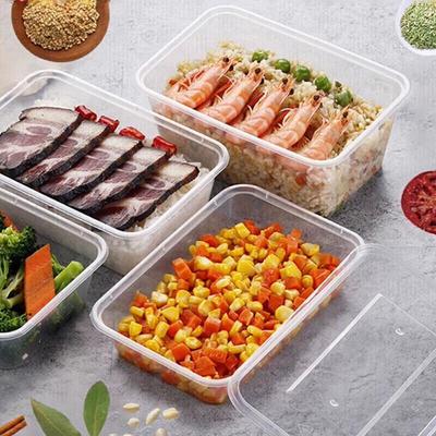 Disposable Square Plastic Takeout Containers with Lids (50 Pack)