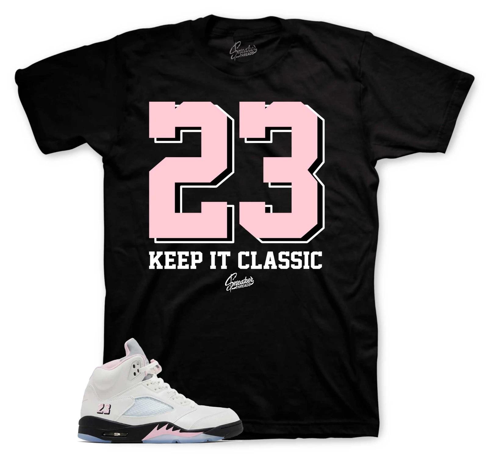 T-Shirts To Match Retro 5 Soft Pink AJ5 Sneakers - Keep It Classic Sneaker Tees M