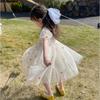 Vestito estivo per bambina per bambini Floreale Principessa Festa di compleanno Abito a rete Vestiti da principessa