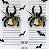 1pc Spider Wooden Sign Door Hanging Halloween Decoration Simulation Flower Wreath Hanging Sign Rattan Ring WindowWall Hanging