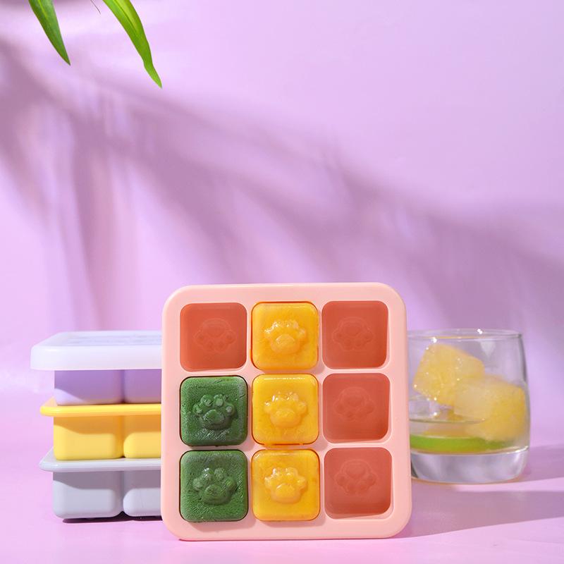 [Multifunctional Silicone Ice Tray Mold For Paw Shaped Ice Cubes Jelly Baby Food Steamed Cakes]