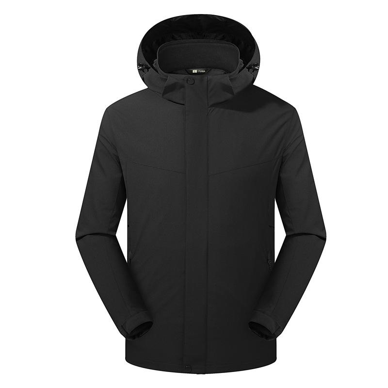 3-in-1 jacket men's anti-oil, windproof and warm silver fox velvet jacket women's outdoor work clothes