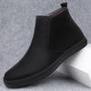 Fashion Winter New Velvet Chelsea Men's Boots Luxury Brand Business High Top Shoes Comfortable Flats Bottom Soft Quality Leather Boots