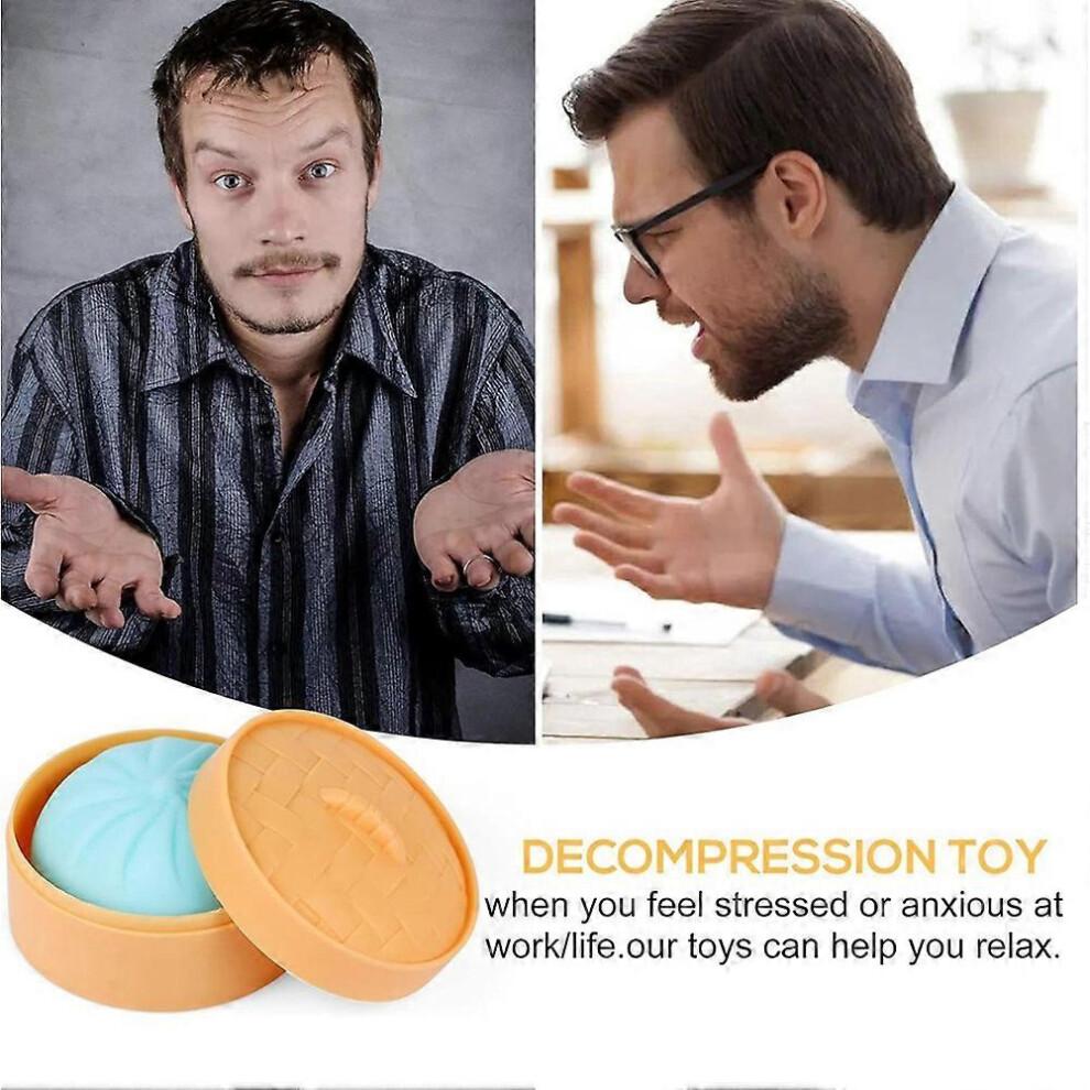 4 PCS Colorful Dumpling Stress Balls Fidget Sensory Toy,Squeeze Dough Ball Stress Relief Hand Toy,Bun