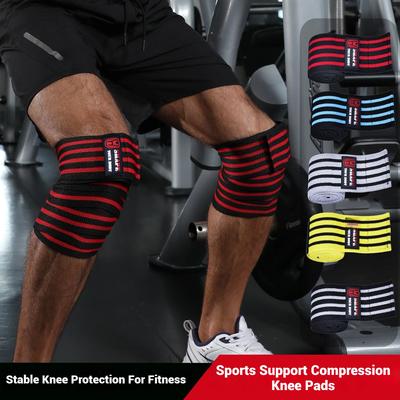 Fitness Elastische Kniepolster Sport Kniebandagen Schützer Oberschenkelwickel Gewichtstraining Leggings Kraft Knieunterstützung