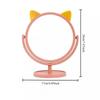 Shatterproof Cat Ear Mirror - Round Makeup Mirror, Portable Tabletop, 360° Adjustable Rotation, Household Decoration
