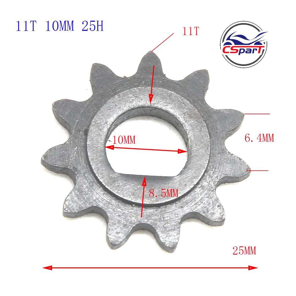 10 11 12 Tooth 10T 11T 12T 25H T8F D Type 8MM 10MM Razor EVO X-Treme IZIP E Scooter Motor Sprocket MY1020