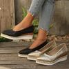 Large Size New Woven Hemp Rope Sponge Cake Bottom Shallow Mouth Breathable Pointed Women's Single Shoes