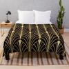 Sophisticated Glitzy (Faux) Gold Art Deco Pattern Throw Blanket