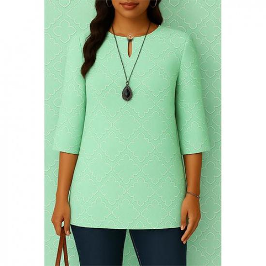 Muslim Clothing, Fashion, for Women, Daily Wear, Long Sleeves, Neck with Flower Print, Loose, Flower Blouse, Pink Blouse