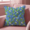 Blue Green Block Print Cushion Cover Multi-Scene Pillow Cover for Home & Car - Reversible, Soft & Durable for Daily Use