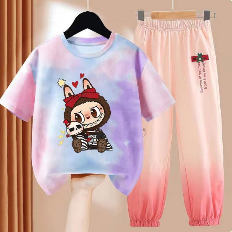 LBB Girls' Quick-drying Sports Set Summer Children's Fashionable Breathable Short-sleeved Ice Silk Set