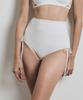 VINAJ Double Long Ribbon High Bikini Panties (White)