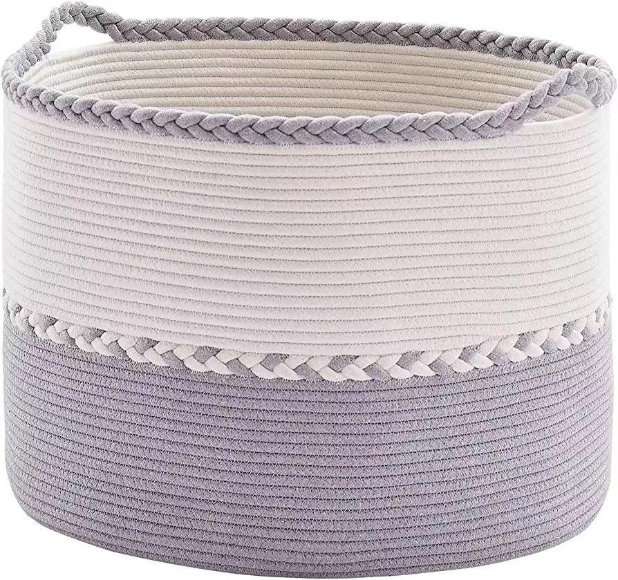 Large Cotton Rope Woven Basket, Laundry Basket, Toy Storage Basket, Storage Basket, Home Children's Storage Basket, Blanket Basket