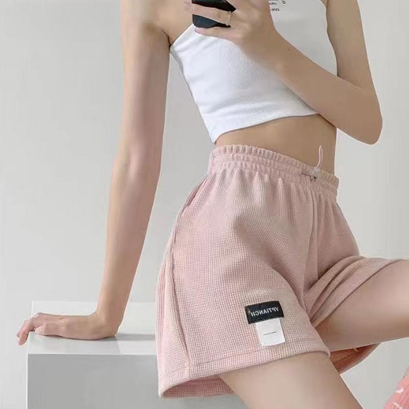 Women's Shorts Without Pockets High Waisted Sports Shorts Casual Bottoms Elastic Waist Hot Pants Solid Color Homewear EMA