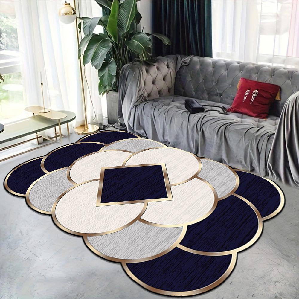Modern Luxury Decoration Home Irregular Carpet for Living Room Soft Flannel Sofa Floor Mats Large Area Washable Rugs for Bedroom