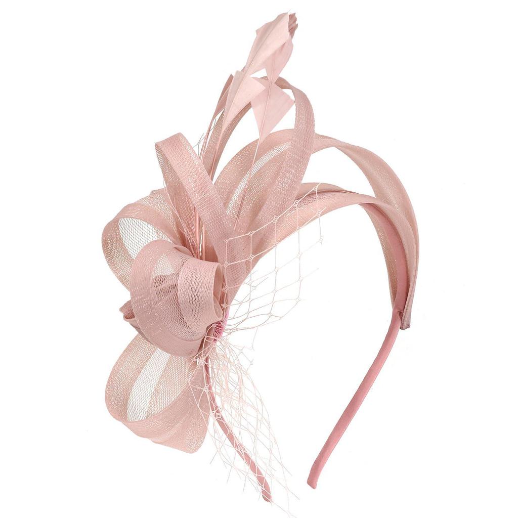 Elegante Chapéu Fascinator com Pena e Flor para Senhoras - Perfeito para Casamentos, Chás da Tarde e Eventos de Derby