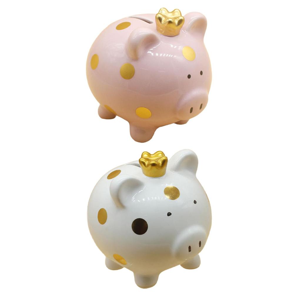 Pig Piggy Bank Porcelain Ornament Desktop Money Box Gift Money Saving Bank Animal Decoration Pig Statue for Living Room Boys