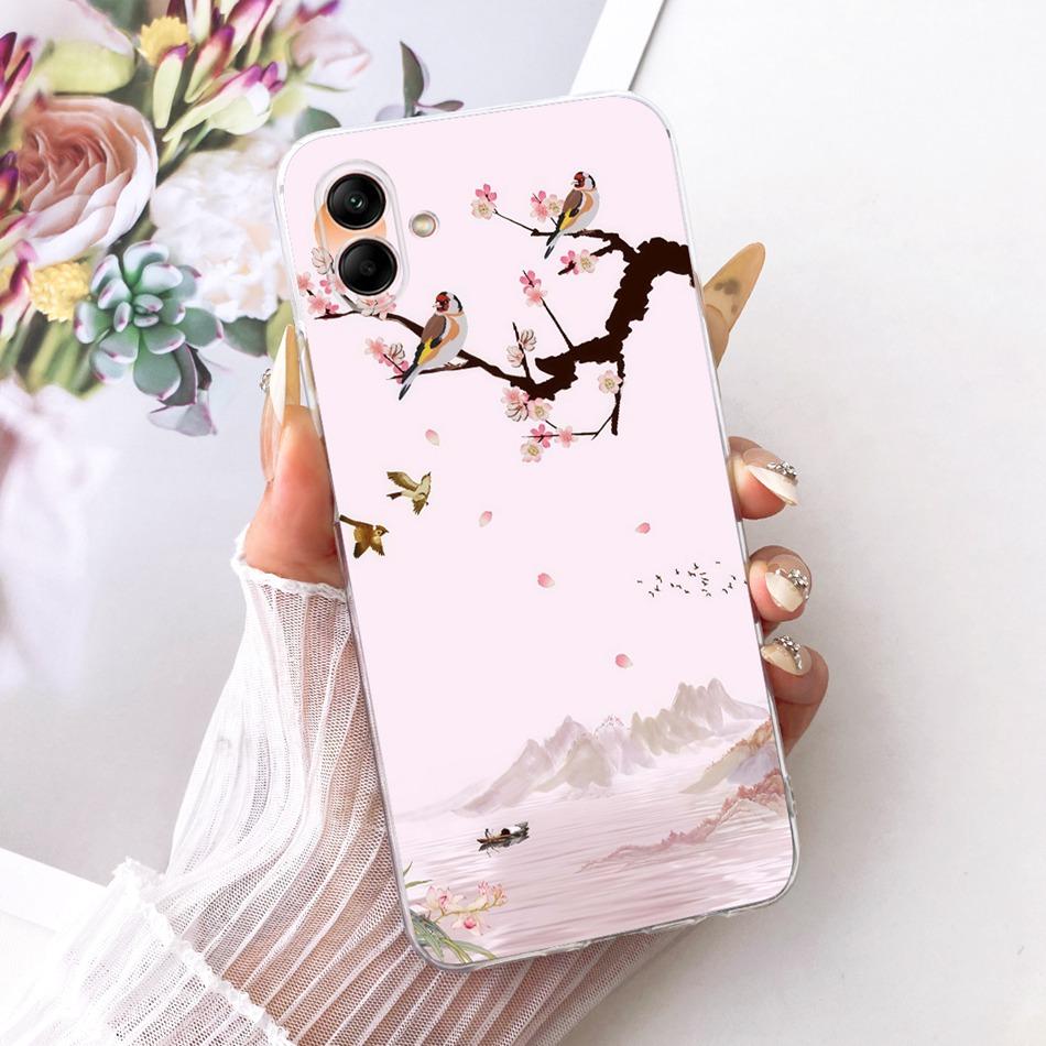 For Samsung Galaxy A04 A04e A042F A405F Cute Flower Butterfly Cat Painted Case For Samsung A04 04e Soft Silicone TPU Phone Cases