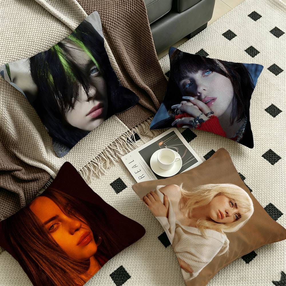 Fashion B-Billie E-Eilish Singer Personalized Pillow Dust Cover Bedroom Kids Party Decoration Pillowcase Birthday Children Gift