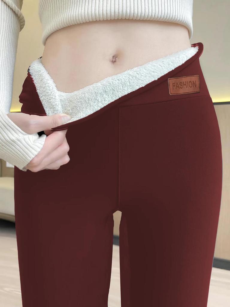 Temu Hot Selling Large Size Autumn/Winter Lambswool Warm Thick Elastic Fleece Lined Pants