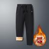 Mens Plus Size Thick Fleece Lined Jogger Pants Winter Warm Casual Sweatpants With Drawstring Waist