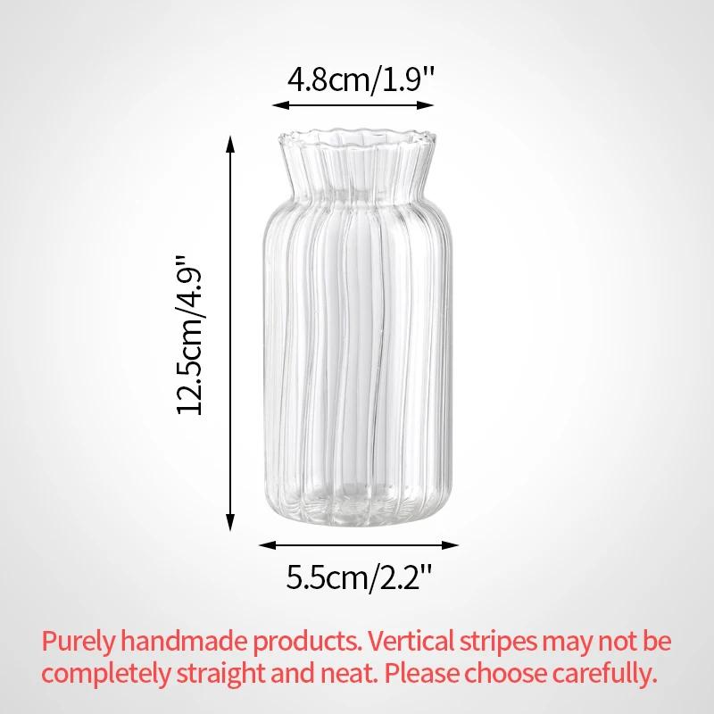 Glass Flower Vase Decoration Household Modern Decorative Vases Hydroponics Plant Bottle Multicolor Flower Plants Desktop Ornament