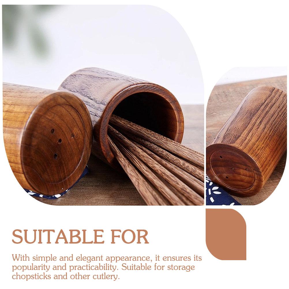 Solid Wood Chopstick Holder Thickened Tableware Storage Container Kitchen Utensil Organizer For Cutlery Flatware Pen