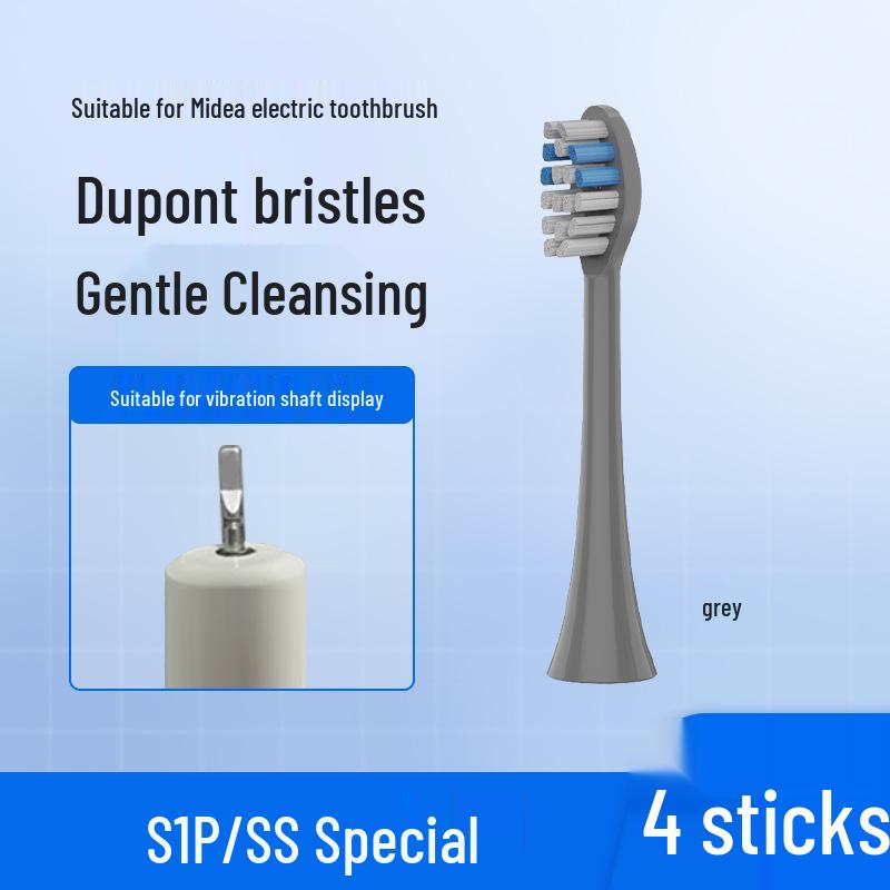 Replacement Soft Bristle Brush Head for Midea S1PX/S5/S1P/SS Electric Toothbrush (MC-AJ0101/02)
