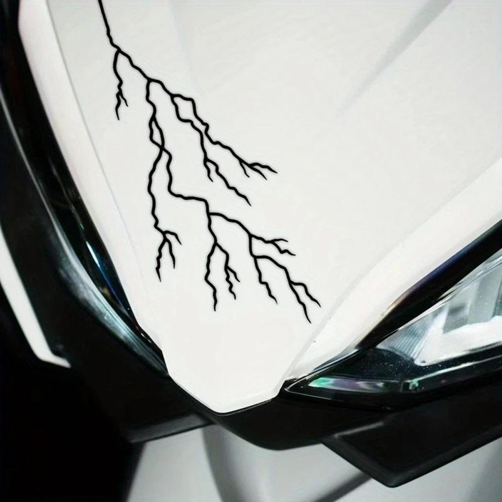 Motorrad Karosserie Aufkleber Dekoration Blitz Riss Stil Ziehblume Wasserdicht Vorderkopf Aufkleber