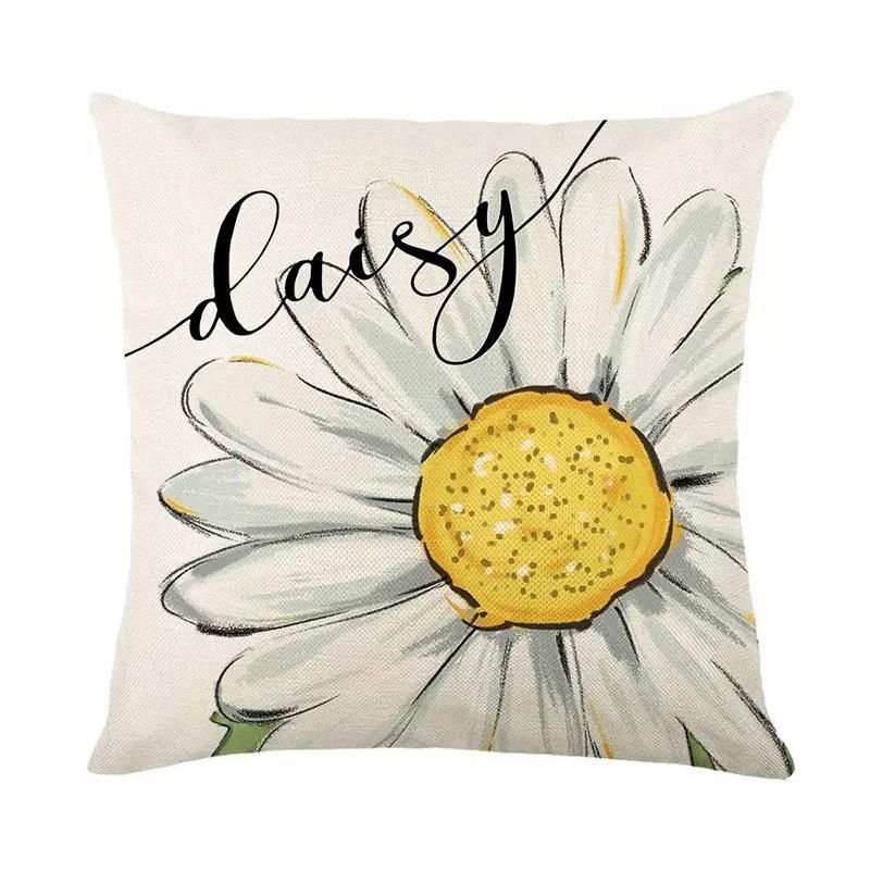 New Spring Pillowcase Floral Letters Living Room Sofa Home Pillowcase