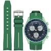 Niziruoup Rubber Strap for Omega X Swatch MoonSwatch Speedmaster / Rolex Watch / Seiko Watch 20mm, Curved Gapless, Premium TPU, Soft and Durable Rubbe